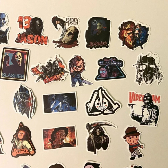 Lot of 51 Assorted Slasher Movie Stickers Halloween Scream Jason Freddy - Picture 12 of 16